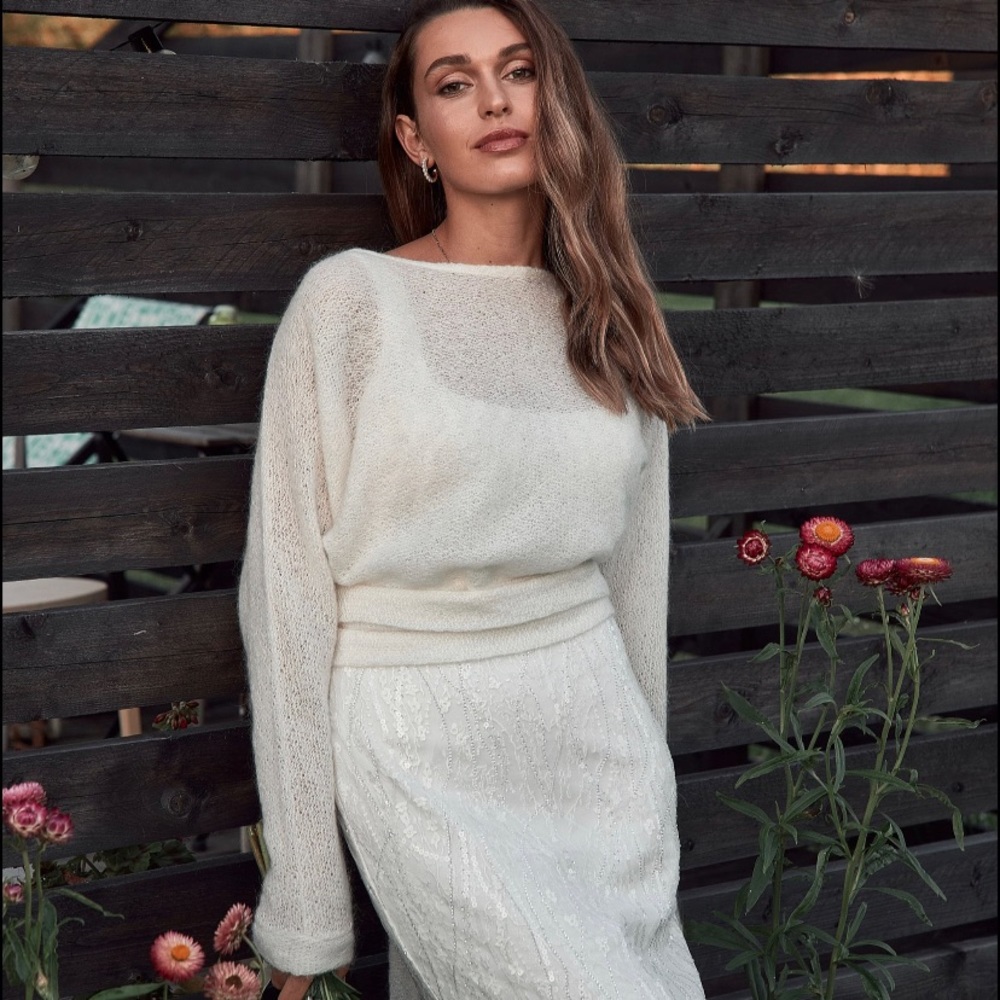 Bridal sweater, wedding cardigan with bow.